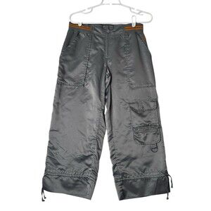 Fila athletic running workout Cargo Straight leg Capri Medium silver grey rare